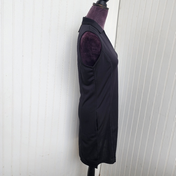 NWT $68 PGA Tour Airflux Golf Dress Black Athletic V-Neck Collared UPF 50 Sz M - Picture 4 of 16